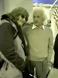 I am standing next to the image of Albert Einstein.
