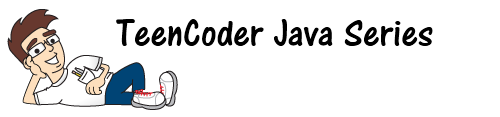 TeenCoder™ Logo image of professor reclining by the words TeenCoder Java Series.